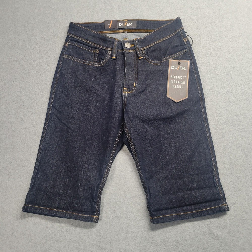 DU/ER L2X Slim Fit Performance Denim Shorts Dark Indigo Blue Mens 27 NWT